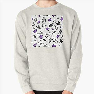 heartstopper leaves repeating pattern design in black, purple, gray, and white Pullover Sweatshirt RB2707