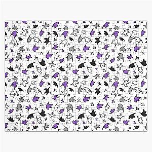 heartstopper leaves repeating pattern design in black, purple, gray, and white Jigsaw Puzzle RB2707